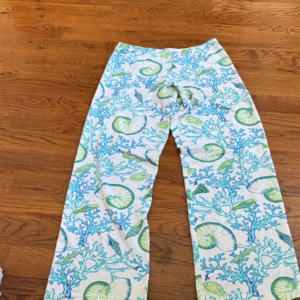 Kids Blue & Green Ocean Print Pants - Brand Not Specified